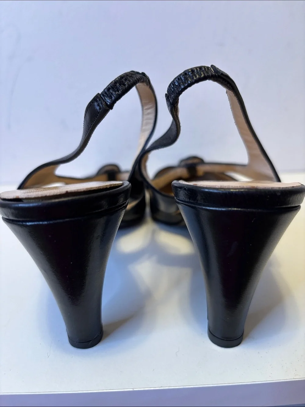 Coach “Joleen “ Slingback Knot Accent Pointed-Toe Heels in Black Italy 8.5 - Picture 6 of 10